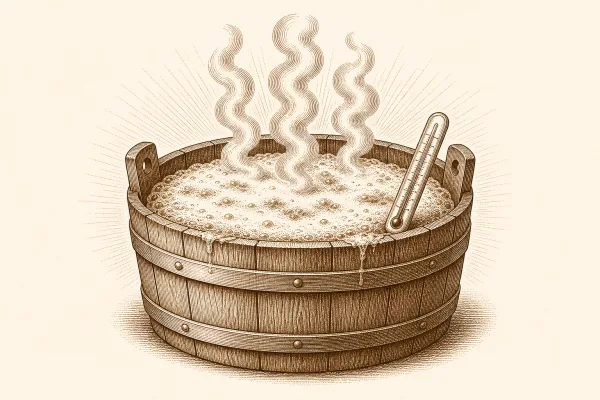 Warm beer bath heats the body